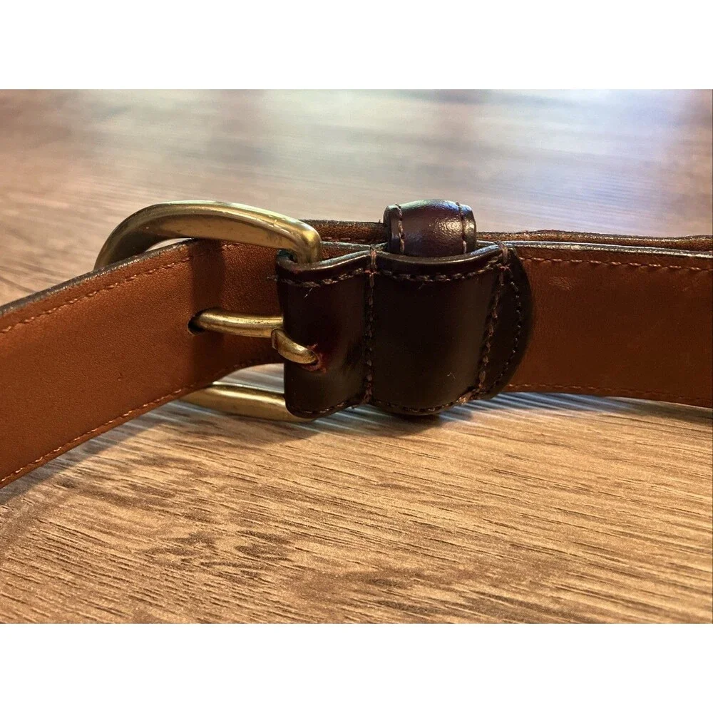 Vintage Coach #3921 Mens Cordovan Maroon Polished Cowhide Leather Belt Sz 34